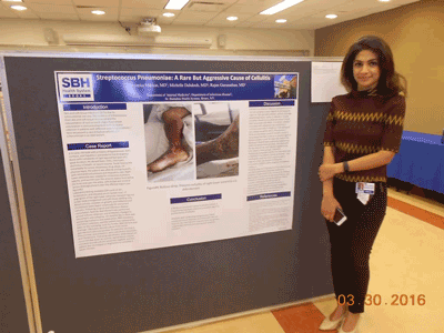 Image of poster presenter at the BCMS Recogition event