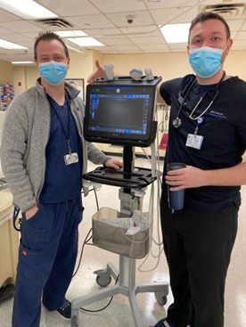 Dr. Jeremy Robison, APD/Ultrasound Faculty and Dr. Allen Gold, Assist. Director of Ultrasound from SBH with new ultrasound machine