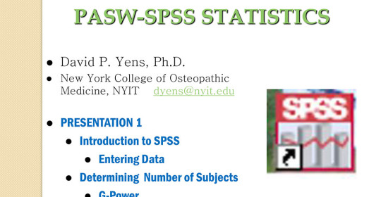 PASW-SPSS STATISTICS – Part 1