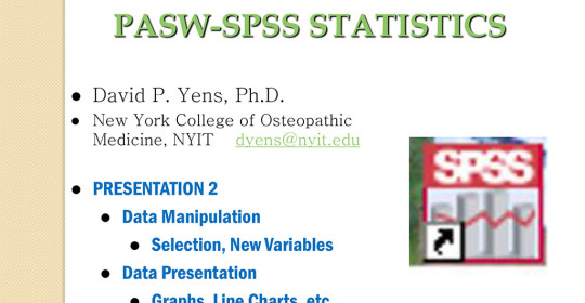 PASW-SPSS STATISTICS – Part 2