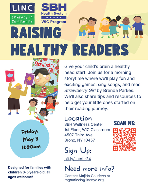 Picture of Raising Healthy Readers May 3rd Announcement of Class